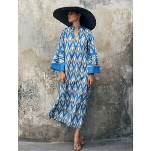 De Castro Lavender Organic Cotton Midi Dress Size Medium